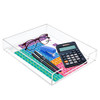 Tasybox Acrylic Letter Paper Organizer Clear Desk Organizer Tray Stackable Desk Accessories Tray for School Home Office