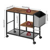 MAHANCRIS Printer Stand with Storage Bag 3Tier Mobile Under Desk Printer Cart with Wheels Wood Rolling Printer Table Org