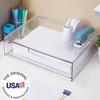 STORi STAX Plastic Stackable Organizer Drawer in Clear 125inches Wide Organize Office Desk Accessories and Sort LetterSi