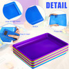 Maitys 15 Pcs Flat Plastic Trays 161 x 118 Sensory Storage Tray Paper Stackable Classroom Bins for Office Home Organizer