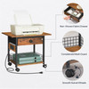 HOOBRO Printer Stand with Charging Station 2Tier Printer Cart Under Desk Printer Table with Power Outlet Wheeled Printer