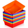 Hoteam 18 Pcs Flat Storage Organizer Bins Letter Size Paper Tray Classroom Storage Plastic Art Trays Classroom Pencil Or