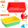 Hoteam 18 Pcs Flat Storage Organizer Bins Letter Size Paper Tray Classroom Storage Plastic Art Trays Classroom Pencil Or