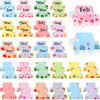 48 Pieces Adhesive Monthly Tabs Planner Stickers 24 Month Tabs and 24 Blank Tabs Colorful Decorative Monthly Index Tab f