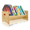 Desktop Bookshelf Organizer Wood Office Tabletop Book Storage Rack Tilting Bookcase for BooksMagazine DisplaySmall Deskt