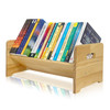 Desktop Bookshelf Organizer Wood Office Tabletop Book Storage Rack Tilting Bookcase for BooksMagazine DisplaySmall Deskt