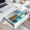EasyPAG Desk Drawer Organizer with 4 Compartments Carved Hollow Floral Metal Tray for Office Jewelry Cosmetics No Assemb