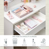 STORi SimpleSort 2Piece Stackable Clear Drawer Organizer Set 12 x 9 x 2 Rectangle Trays Wide Makeup Vanity Storage Bins