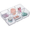 STORi SimpleSort 6Piece Stackable Clear Drawer Organizer Set 3 x 3 x 2 Square Trays Small Makeup Vanity Storage Bins and
