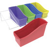 Storex Book Bins with Metal Shelf Rack 143 x 2569 x 725 5 Assorted Color Bins White Epoxy Metal Rack