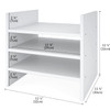 Ballucci 4Tier Paper Sorter and File Organizer for Desk Wood Mail Sorter Fits into IKEA Kalax and ClosetMaid Cube Storag