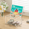 MaxGear Acrylic Donation Box with Lock 3 Pack Large Ballot Box with Sign Holder Clear Storage Container for Voting Chari