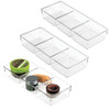 iDesign 3Section Drawer Organizer for Kitchen Bathroom and Desk Drawers Set of 3 Clear