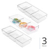iDesign 3Section Drawer Organizer for Kitchen Bathroom and Desk Drawers Set of 3 Clear