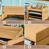 Yeaqee 4 Pcs Stackable Paper Organizer Tray Wood Desk Organizer Letter Tray Desktop Letter Size Office Wooden Desk Shelf