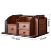 Liry Products Brown Wooden Desk Organizer Multiple Compartments 3 Drawers Slots 2 Shelves Racks Holder Office Supplies C
