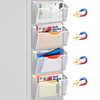 LQPAFZ 4PCS Magnetic File Holder No Drilling Magazine Paper Document Holder Hanging File Organizer for Refrigerators Whi