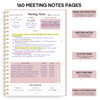 Meeting Notebook for Work Organization Work Planner Notebook with Action Items Agenda Planner for Note Taking 160 Pages