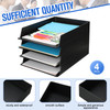 Wenqik 4 Pcs Stackable Paper Trays Rectangular Plastic Desk Holder Desktop Document File Organizer Storage Letter for Of