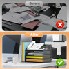 DocNest 4 Tier Paper Letter Tray File Organizer Mesh Desk File with Handle Workspace Desk Organizers with Pen Holder Off