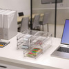 Desk Organizer Drawer Office Storage 4 Plastic Drawers Organizers for Small Accessories Clear Box for Stationery Supplie