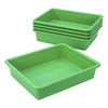 Storex 62520U05C Storage Tray Letter Size 5Pack 10 x 13 x 3 Inches GreenFlat Tray