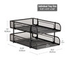 Mind Reader Paper Tray Desk Organizer Stackable Storage Office Metal Mesh 105 L x 1325 W x 75 H Set of 2 Black