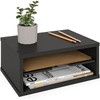 Ballucci File Organizer 2Tier Document Paper Sorter Stackable Wood Desk Organizer Mail Holder Monitor Stand with Storage