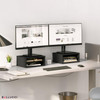 Ballucci File Organizer 2Tier Document Paper Sorter Stackable Wood Desk Organizer Mail Holder Monitor Stand with Storage