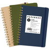 PAPERAGE Lined Spiral Journal Notebook Navy Olive Green Kraft 3 Pack 160 Pages Medium 55 inches x 8 inches 100 GSM Thick