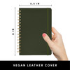 PAPERAGE Lined Spiral Journal Notebook Navy Olive Green Kraft 3 Pack 160 Pages Medium 55 inches x 8 inches 100 GSM Thick