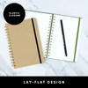 PAPERAGE Lined Spiral Journal Notebook Navy Olive Green Kraft 3 Pack 160 Pages Medium 55 inches x 8 inches 100 GSM Thick