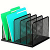 KuntineB Desk File Organizer 5 Sections Upright Mesh Desktop Organizer File Sorter Office Organization File Holder for H