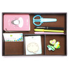 BTSKY 4 slots Desk Drawer Organizer PU Leather Drawer Storage Organizer Divider for Office Desk Supplies Value Collectio