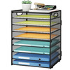 SUBEKYU 9 Tier Paper Organizer for Desk Black Metal Mesh Letter Tray File Paper Sorter Organizer Include 6 Pcs Adjustabl