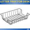 1InTheOffice Letter Tray Paper Basket for Desk Paper Trays Front Load Black Steel 2 Pack