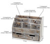 Executive Office Solutions Vintage Rustic Wooden Office Desk Organizer Mail Rack For Desktop Tabletop or Counter Distres