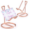2 Pieces Metal Business Card Holder for Desk Cell Phone Stand Elegant Line Business Card Display Holder Stand Office Des