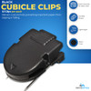 1InTheOffice Cubicle Clips Black 12Pack Black