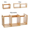 ZOOFOX Bamboo Desktop Bookshelf Expandable Desktop Organizer Small Display Shelf Book Rack for Office Supplies Home Tabl