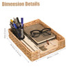 PINXIURY Water Hyacinth Letter Tray for A4 File Desk Mail LetterSize Paper Basket Woven Organizer Magazine Files Storage