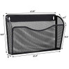 EASEPRES 3 Single Pocket Mesh Hanging File Organizer Vertical Wall Mounted Magazine File Holder Mount Basket Mail Paper
