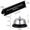 Boao Desk Service Dinner Bell Metal Silver Call Bell and Double Side No Receptionist Sign Please Ring Sign for Service A
