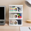 DETEIN Desktop Storage Drawers Desk Organizer with Drawers 3 Drawers Organizing Drawers Clear Small Plastic Storage Draw