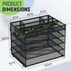 Docnest 5 Tier Mesh Desk Organizer Letter Tray with Adjustable Compartments Mesh Desktop Storage Built in Pen Holder and