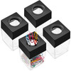 Outus 4 Pieces Magnetic Paper Clip Dispenser Holder Paperclip Dispenser for Desk School OfficeBlack