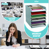 Tatuo 6 Pack Stackable Paper Trays Plastic Letter Tray Desk Organizer Paper Holder Organizer Storage Office Desk Accesso
