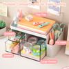 SAYEEC Desk Organizer with 3 Drawers and Pencil Pen holder MultiFunctional Desktop Makeup Stationery Accessories Organiz