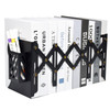 SAYEEC Adjustable Bookends Metal Book Ends with Pen Holder for Heavy Books 3 Dividers Expandable Desk Book Stand Stopper