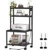 Printer Stand with Charging Station 4Tier Printer Stand with Storage Large Tall Printer Table with Wheels for Home Offic